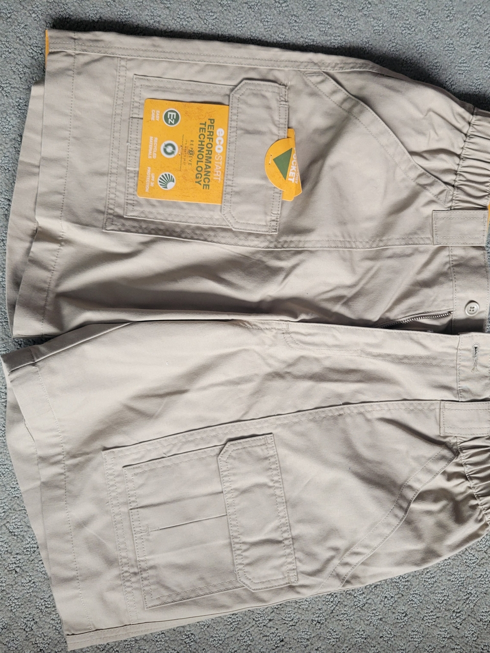 Light Khaki Utility Shorts with Pocket Detail